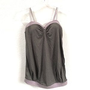 Lululemon Pure Focus Tank Top Grey Purple Striped